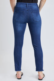 Distress Signal Tummy Control Skinny Jeans by RFM in Dark Indigo