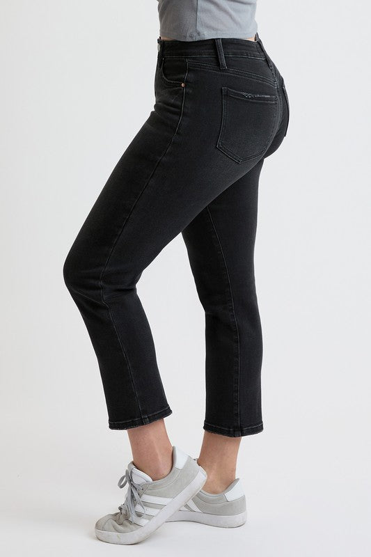 Everyday Sculpt Tummy Control Slim Straight Jeans RFM in Faded Black
