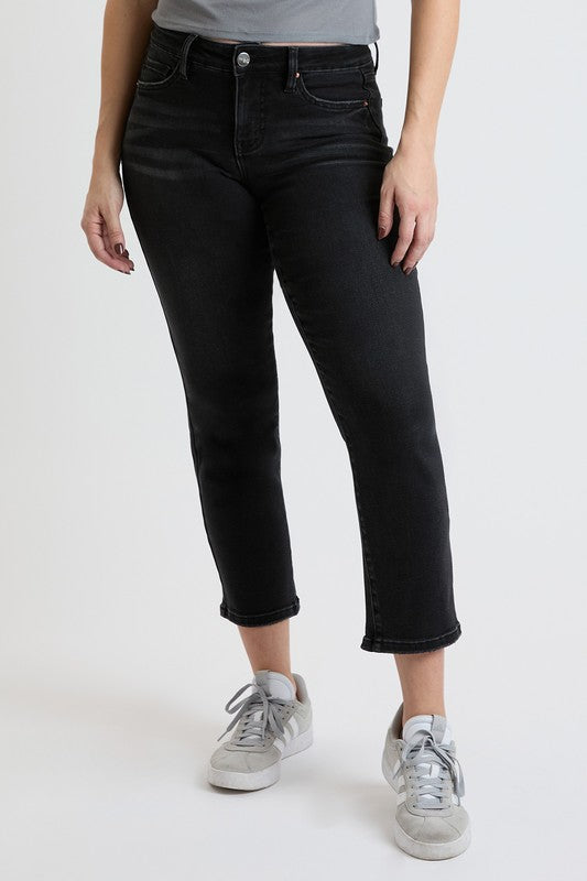 Everyday Sculpt Tummy Control Slim Straight Jeans RFM in Faded Black