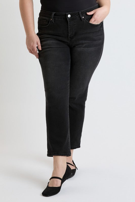 Everyday Sculpt Tummy Control Slim Straight Jeans RFM in Faded Black