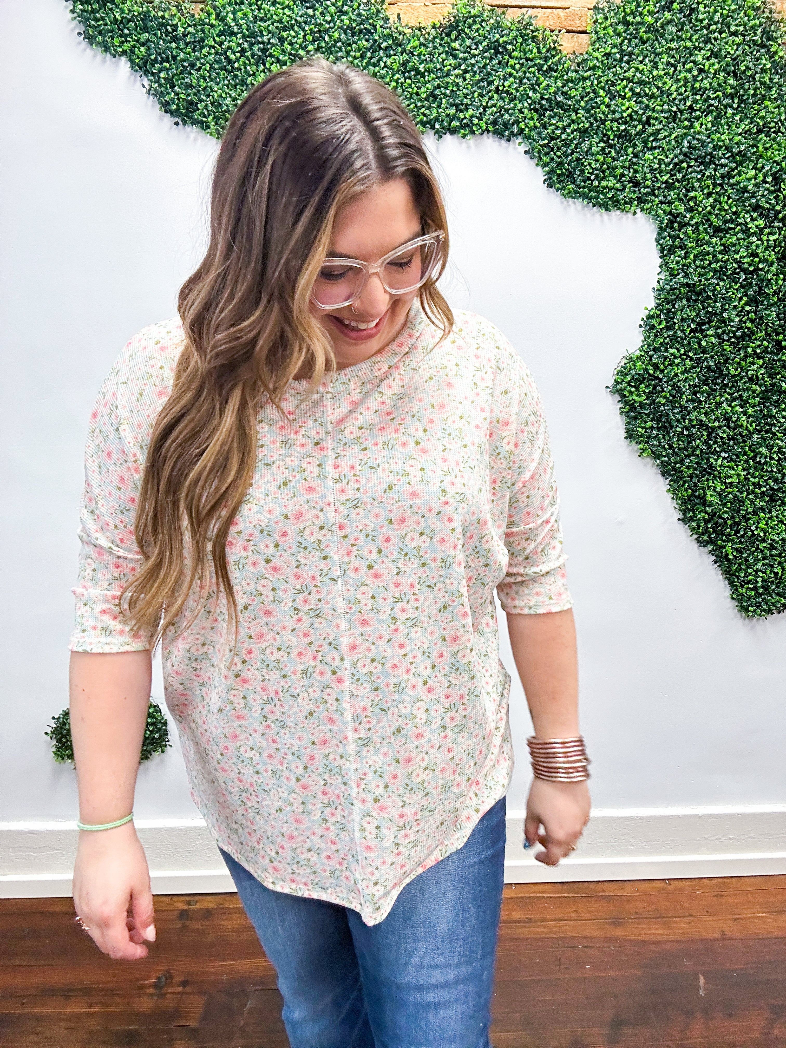Erica Floral Oversized Top - Blue *FINAL SALE* SMALL ONLY!*
