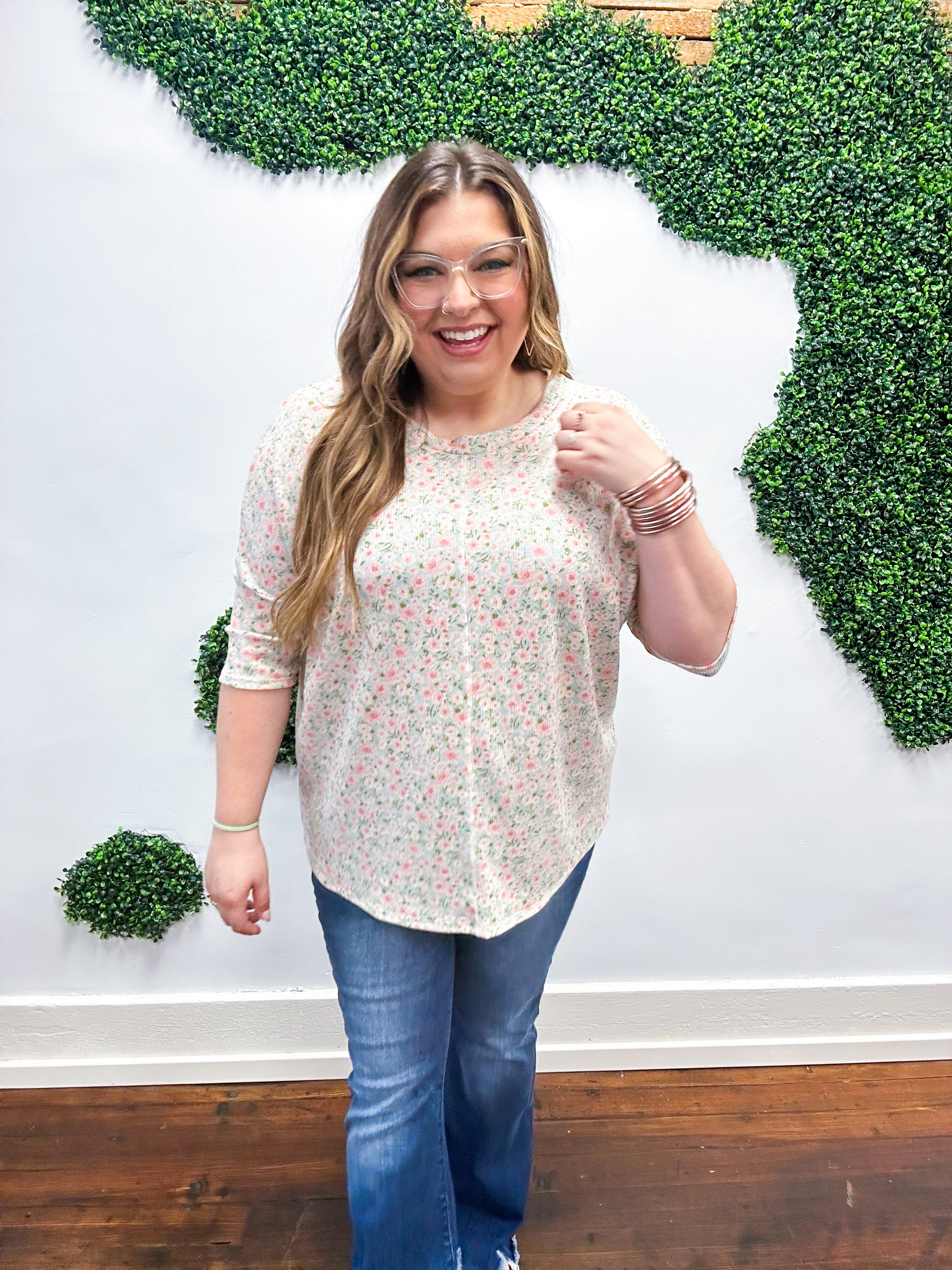 Erica Floral Oversized Top - Blue *FINAL SALE* SMALL ONLY!*