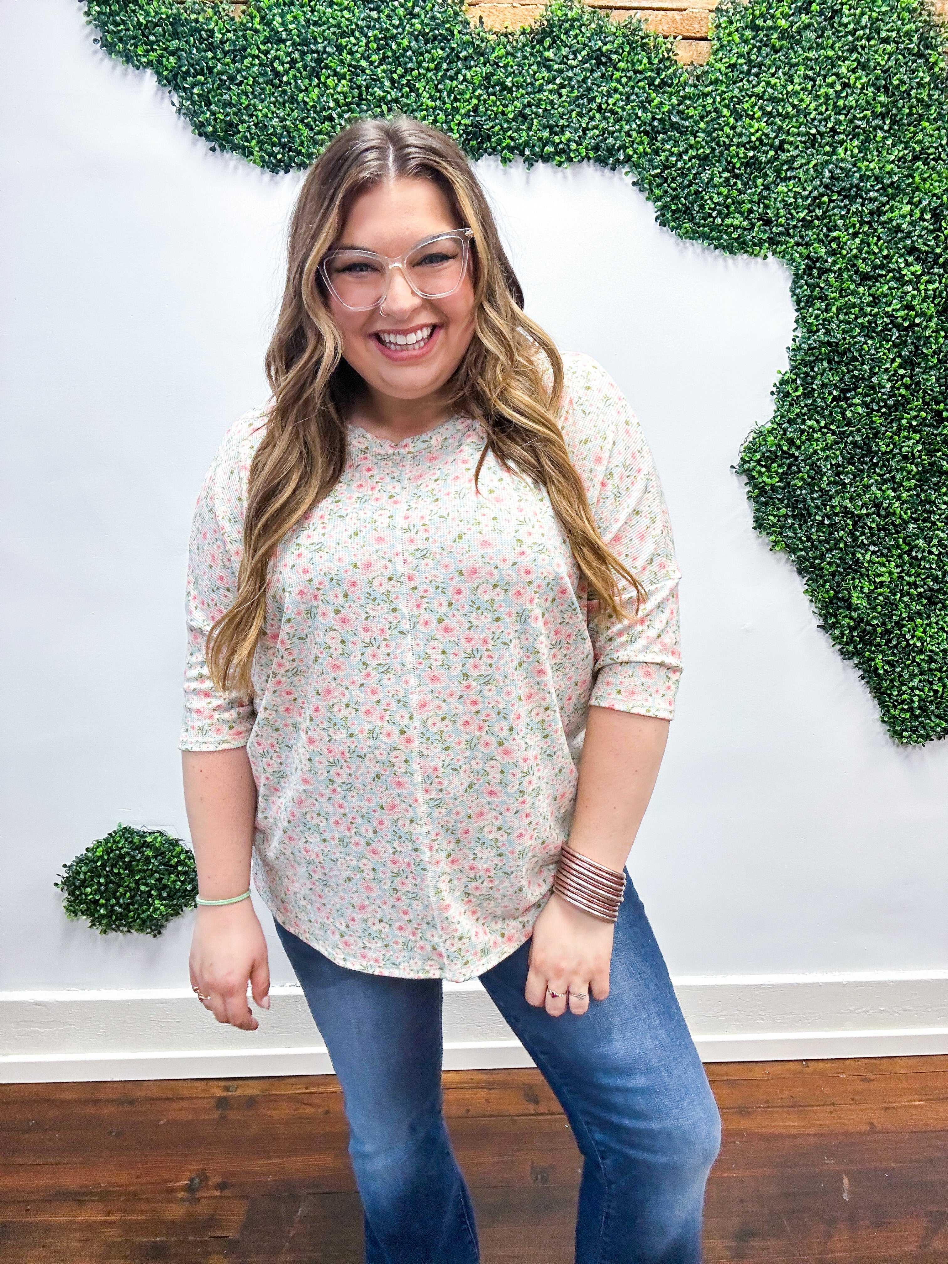 Erica Floral Oversized Top - Blue *FINAL SALE* SMALL ONLY!*
