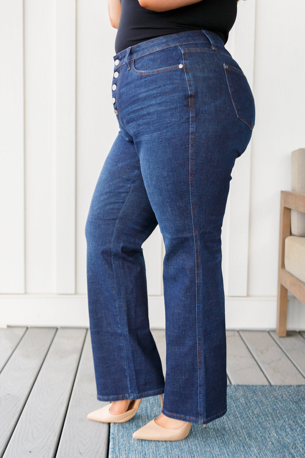 High Rise Button-Fly Straight Judy Blue Jeans