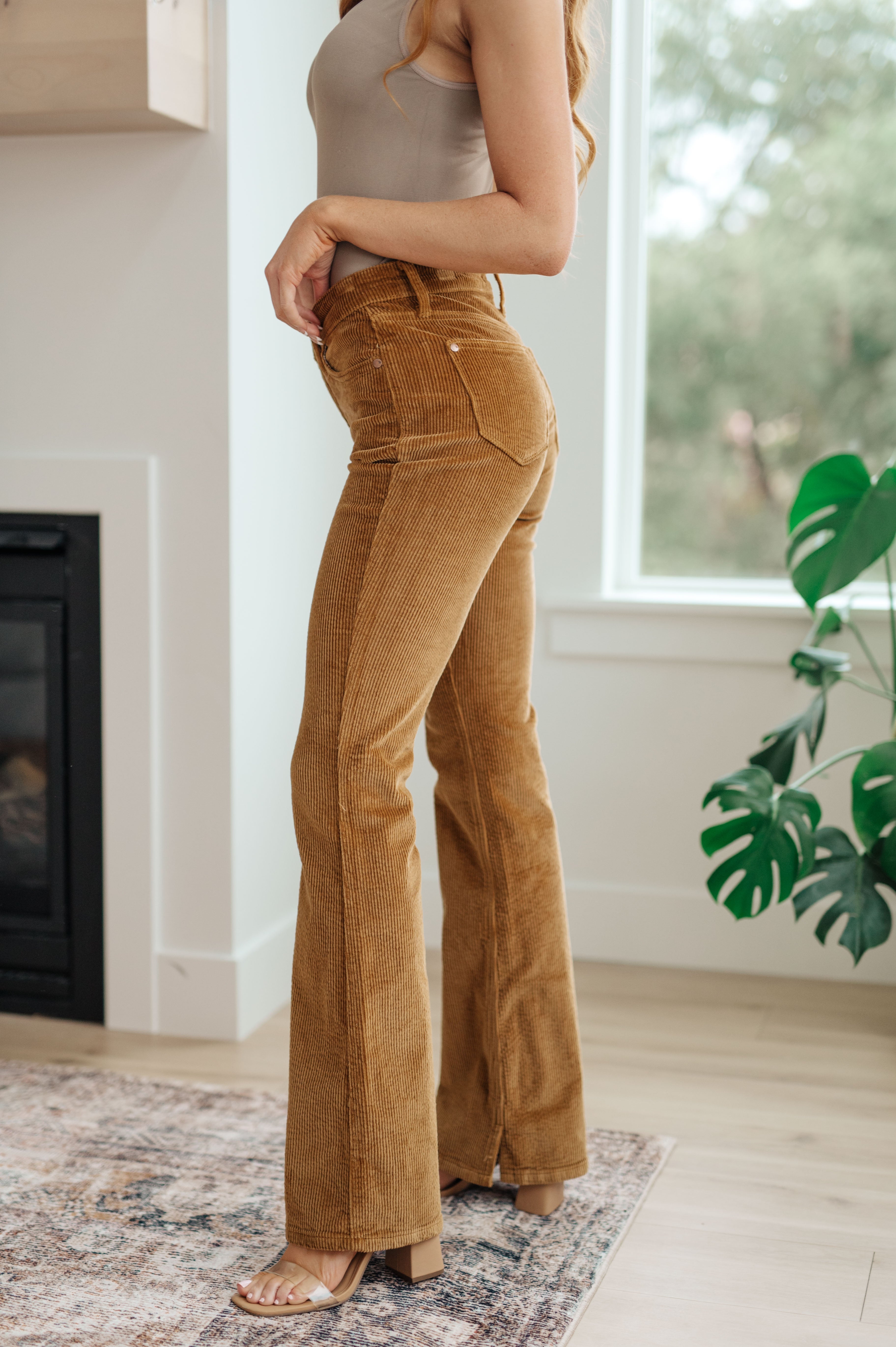 Bootcut Corduroy Judy Blue Pants in Camel