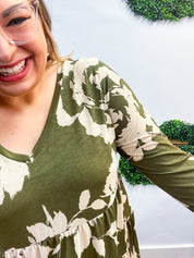 Olive Branch Bloom Tiered Dress