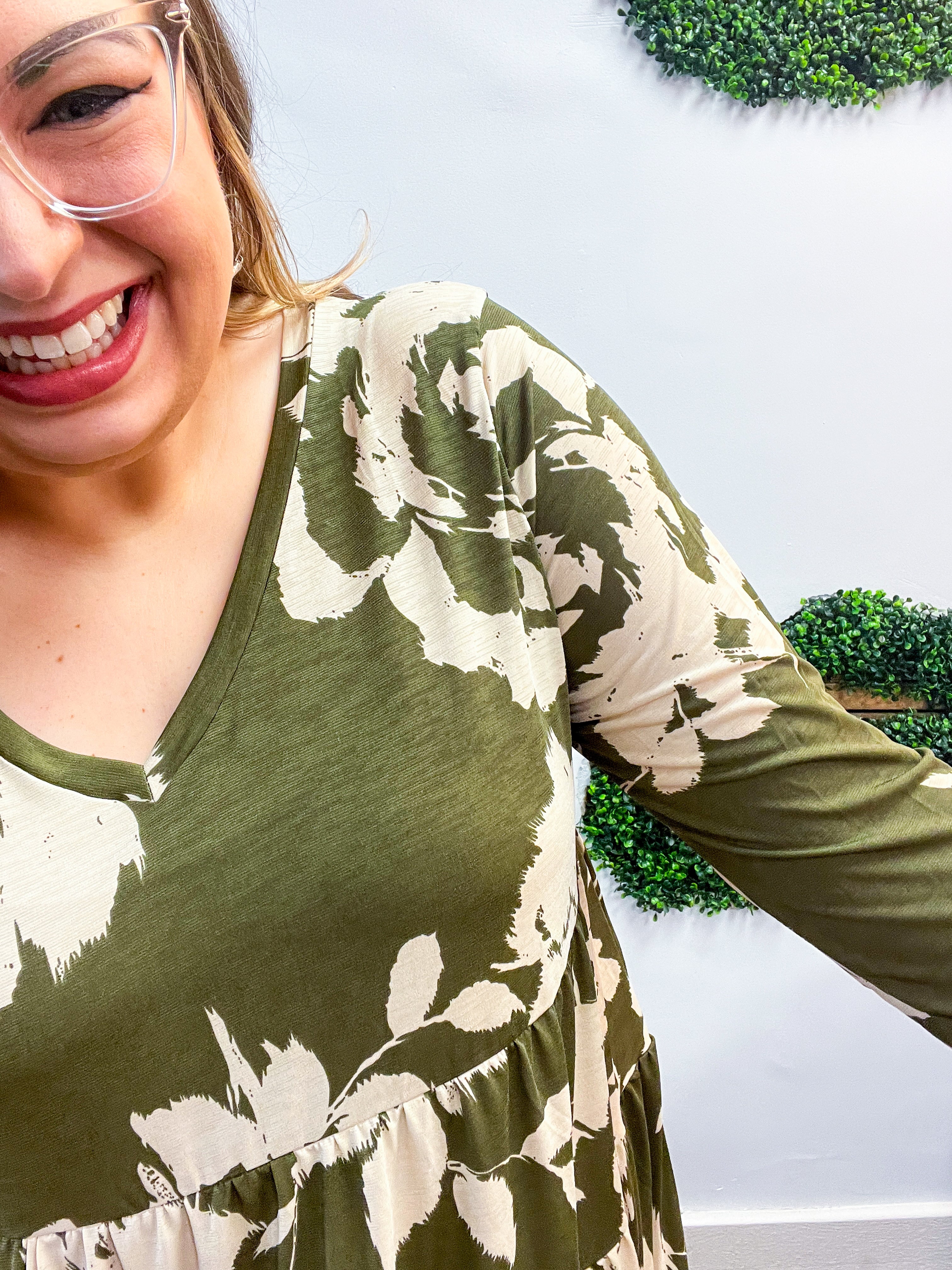 Olive Branch Bloom Tiered Dress