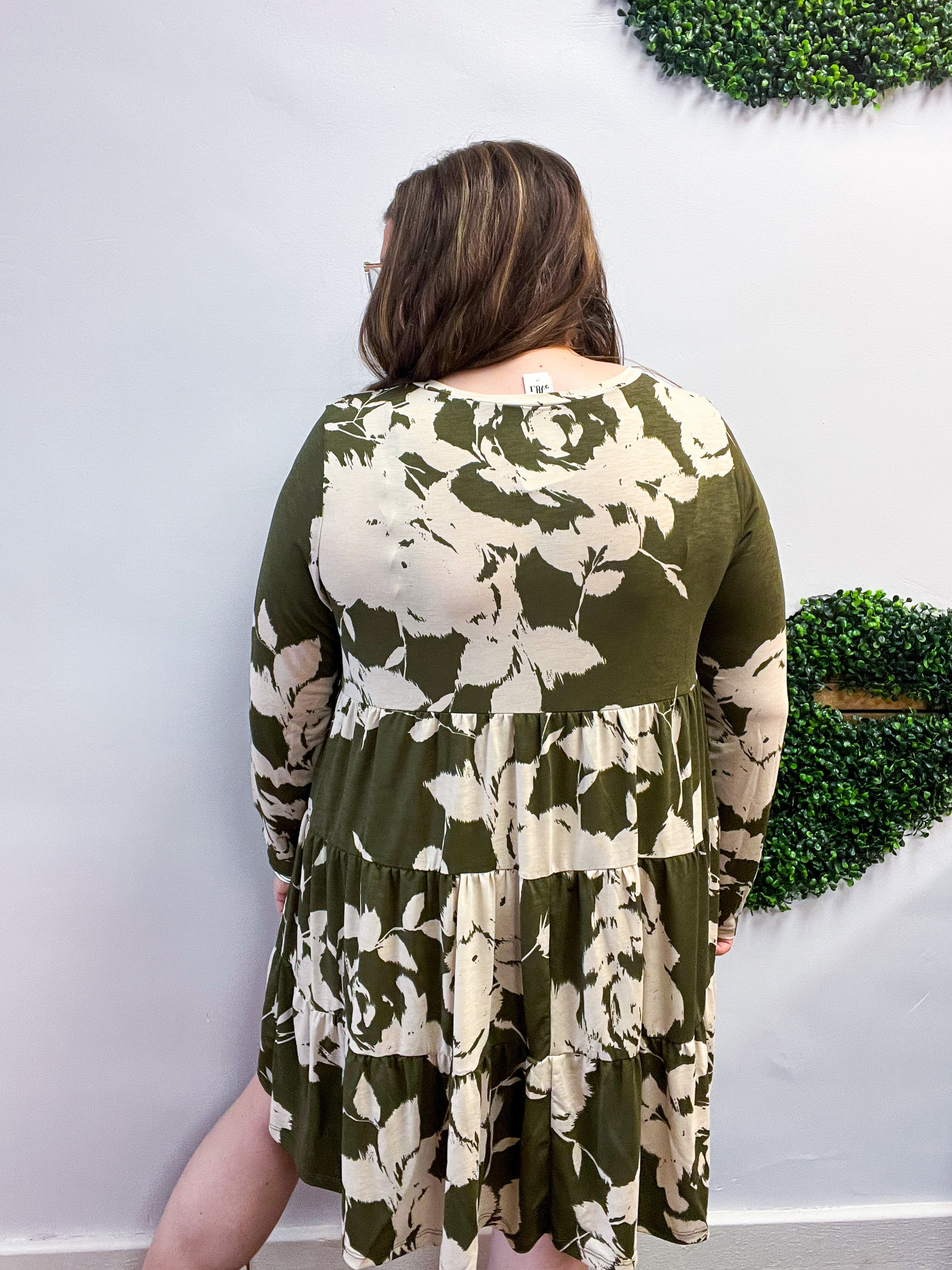 Olive Branch Bloom Tiered Dress