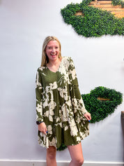 Olive Branch Bloom Tiered Dress
