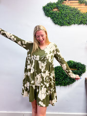 Olive Branch Bloom Tiered Dress
