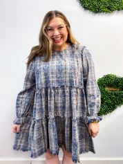 Navy Nights Plaid Dress