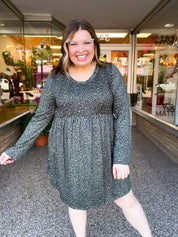 Fields of Spots Dress in Olive