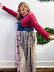 Prairie Belle Patchwork Overall Dress