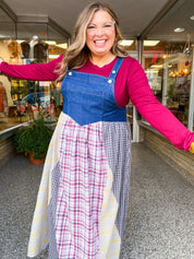 Prairie Belle Patchwork Overall Dress