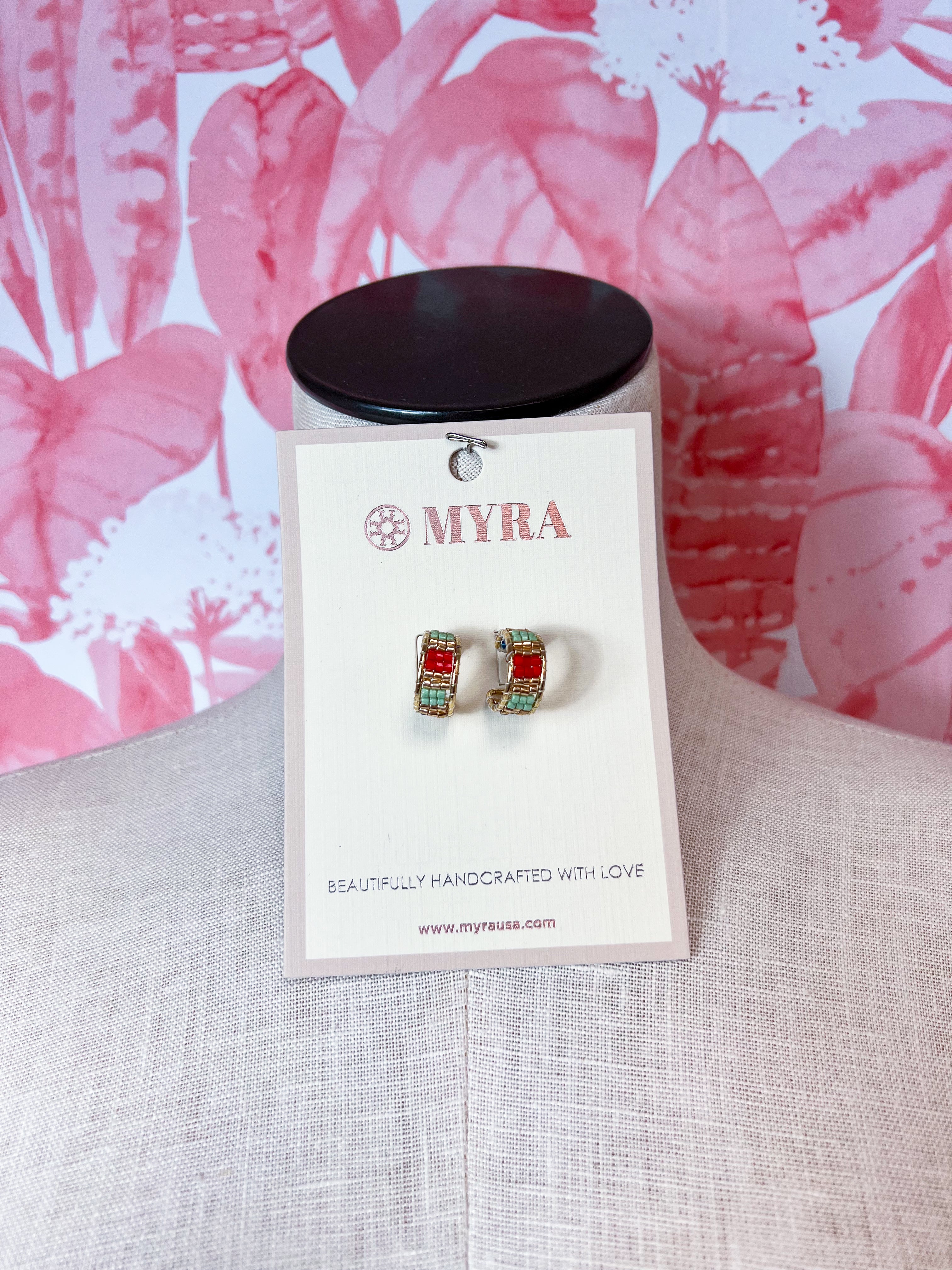 Myra | Gerramonda Bead Earrings in Red