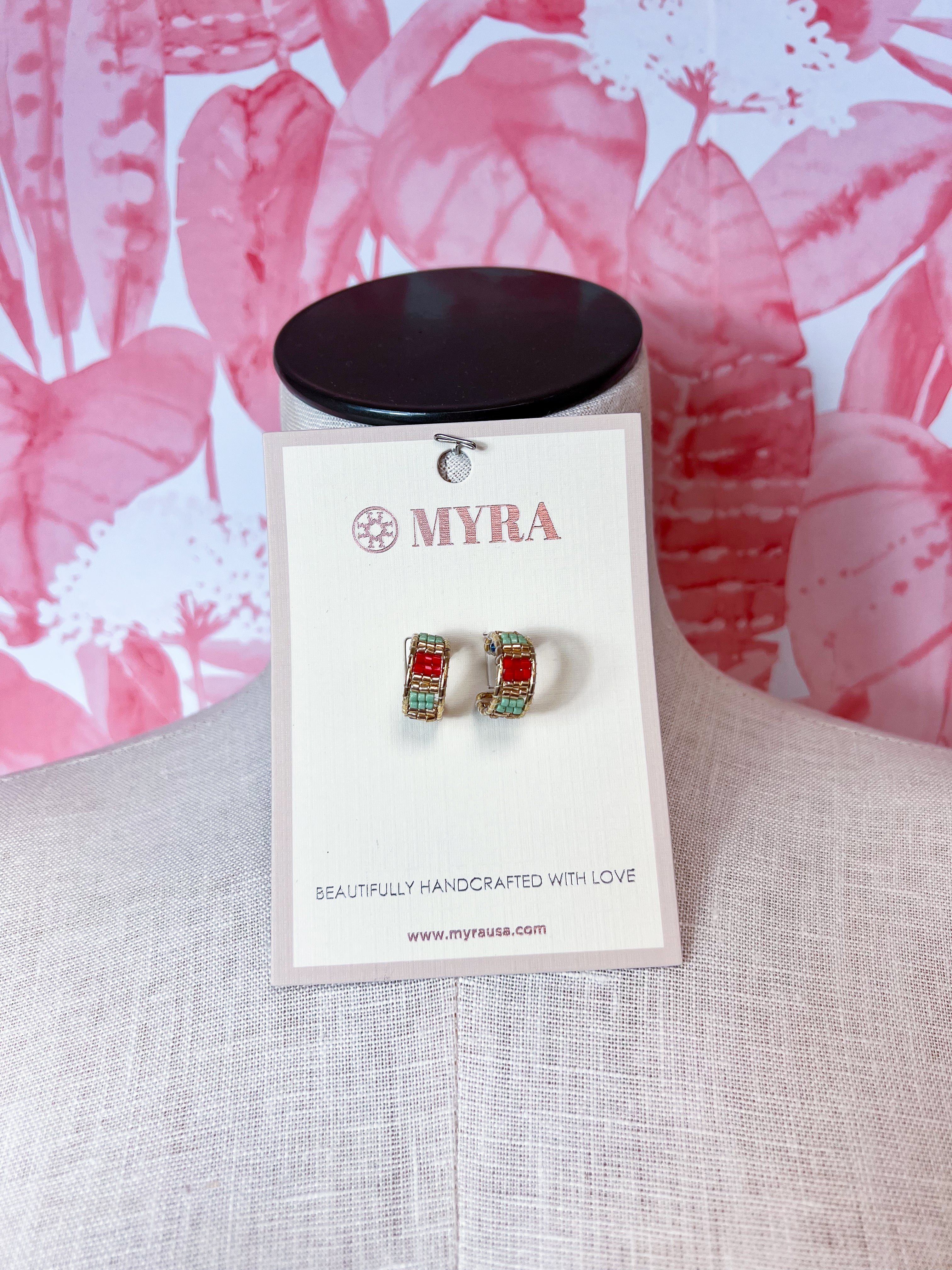 Myra | Gerramonda Bead Earrings in Red