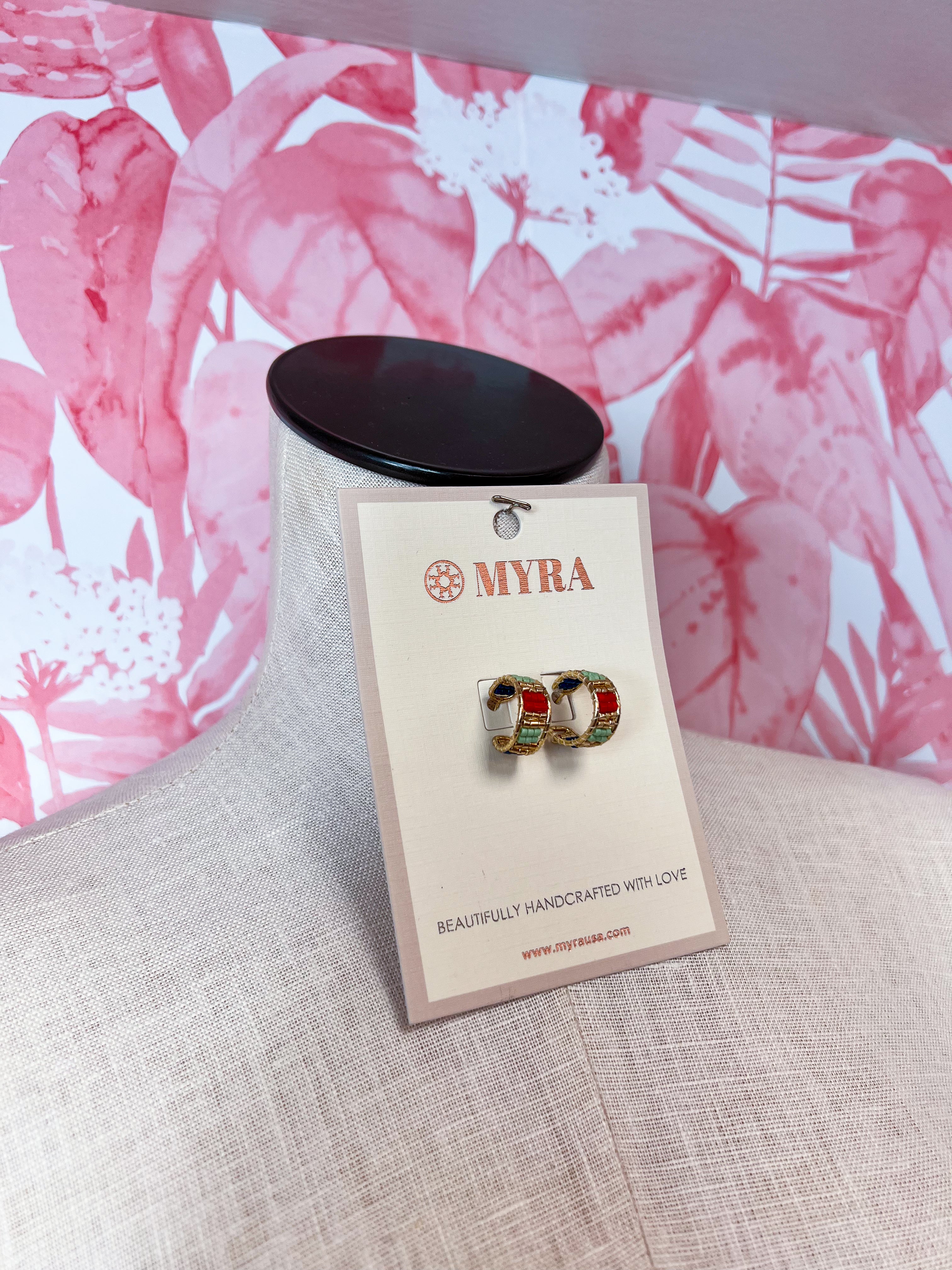 Myra | Gerramonda Bead Earrings in Red