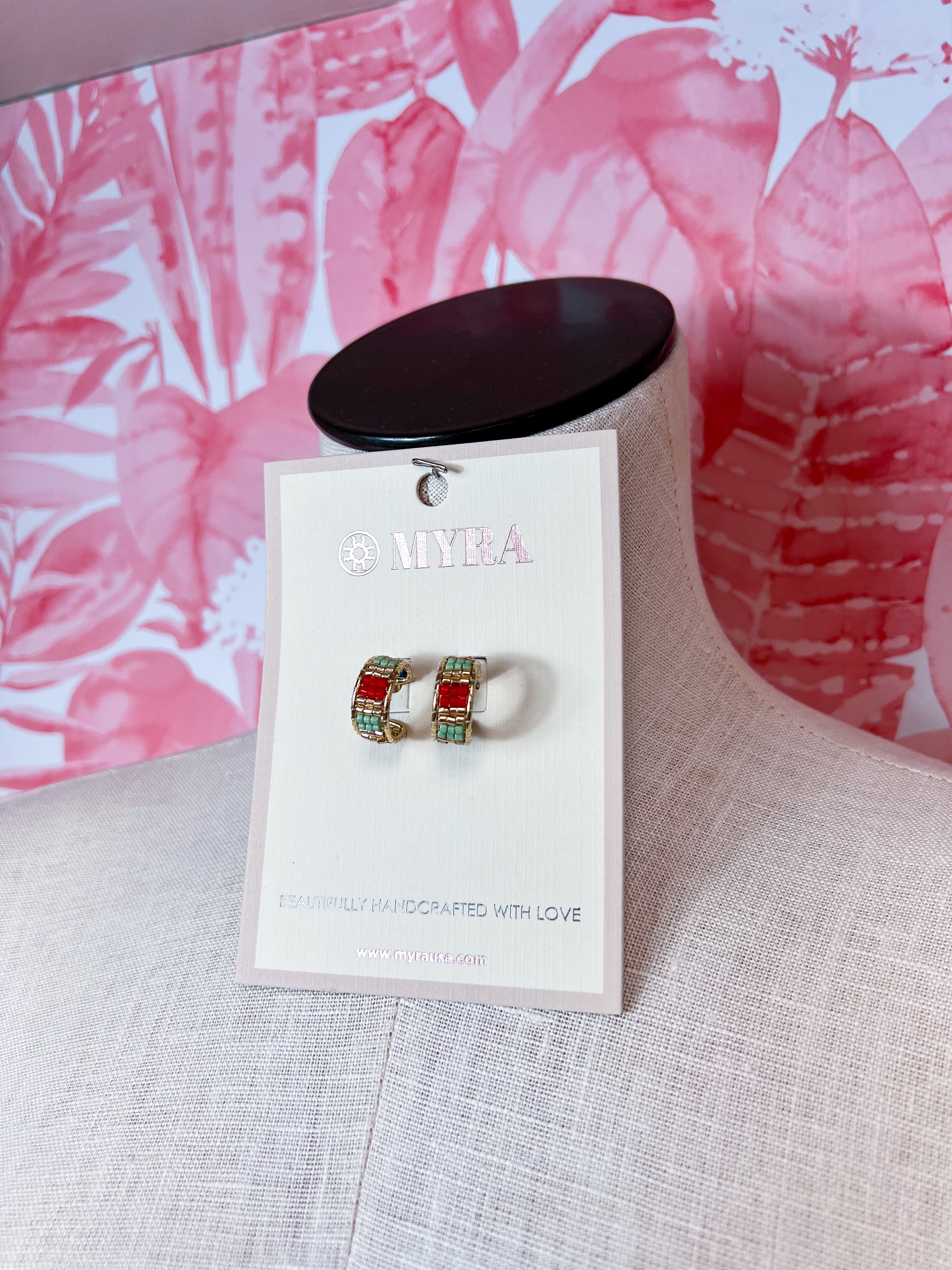 Myra | Gerramonda Bead Earrings in Red