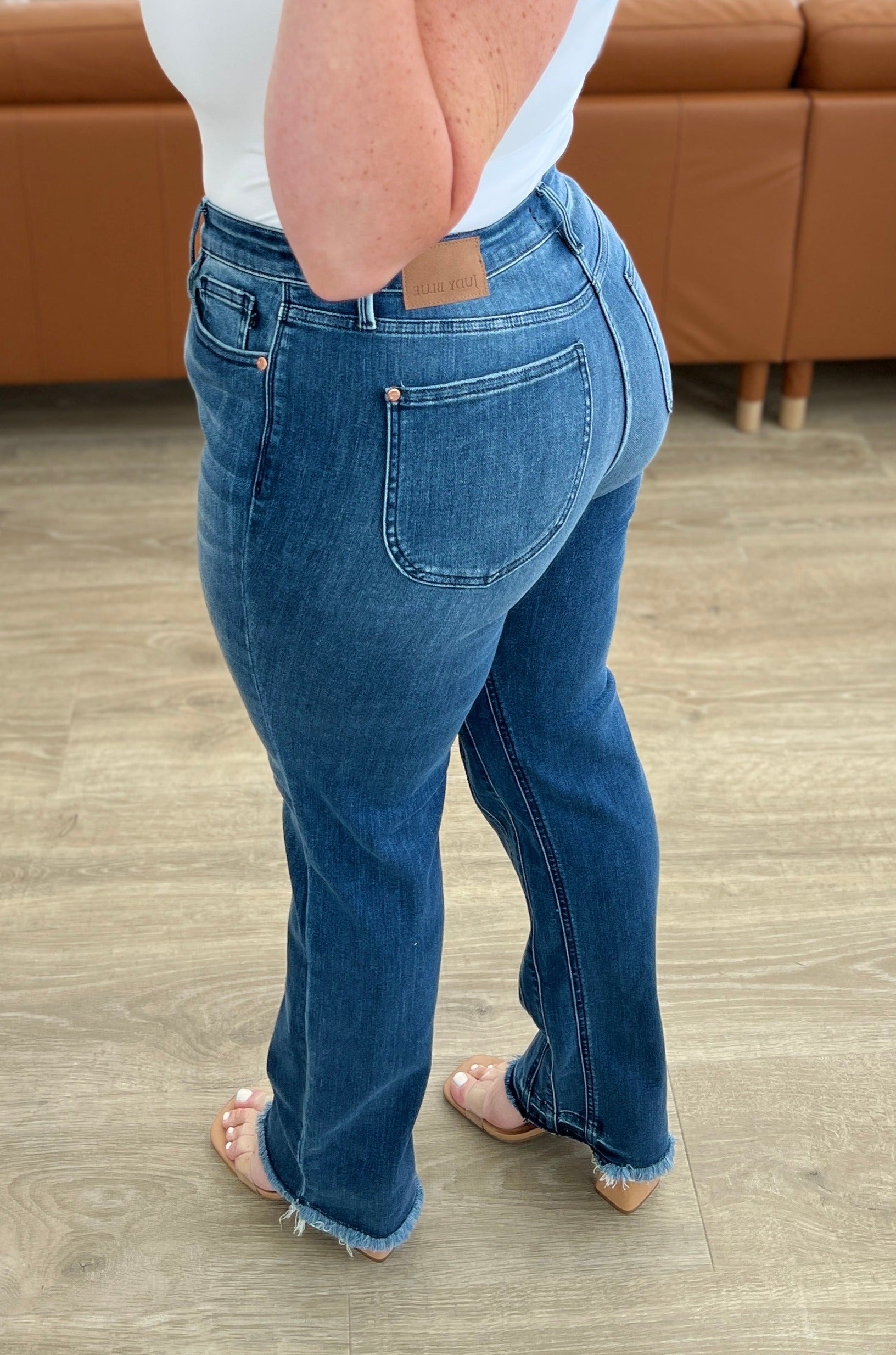 High Rise Release Hem Straight Judy Blue Jeans
