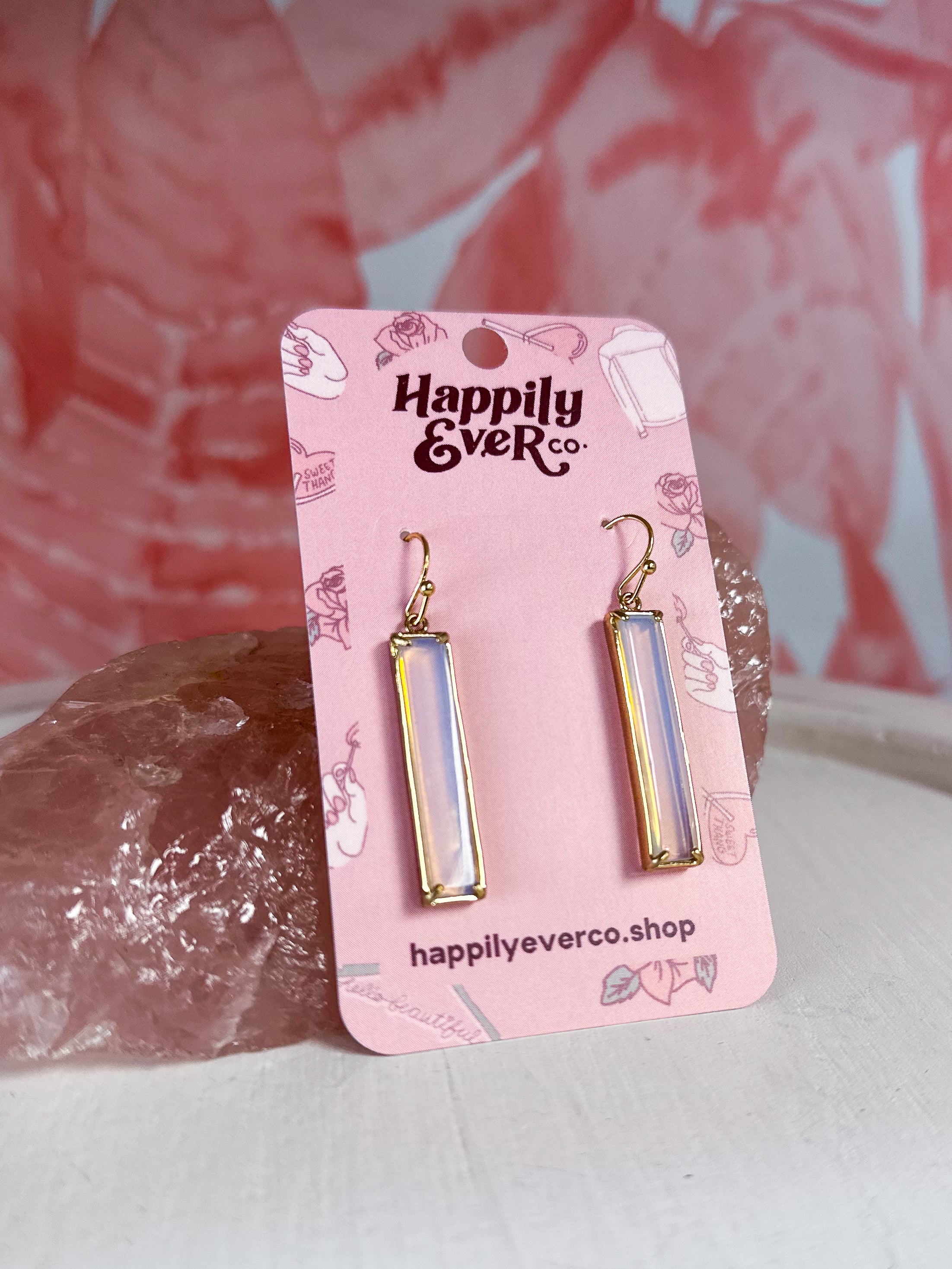 Opalite Bar Drop Earrings *Final Sale*