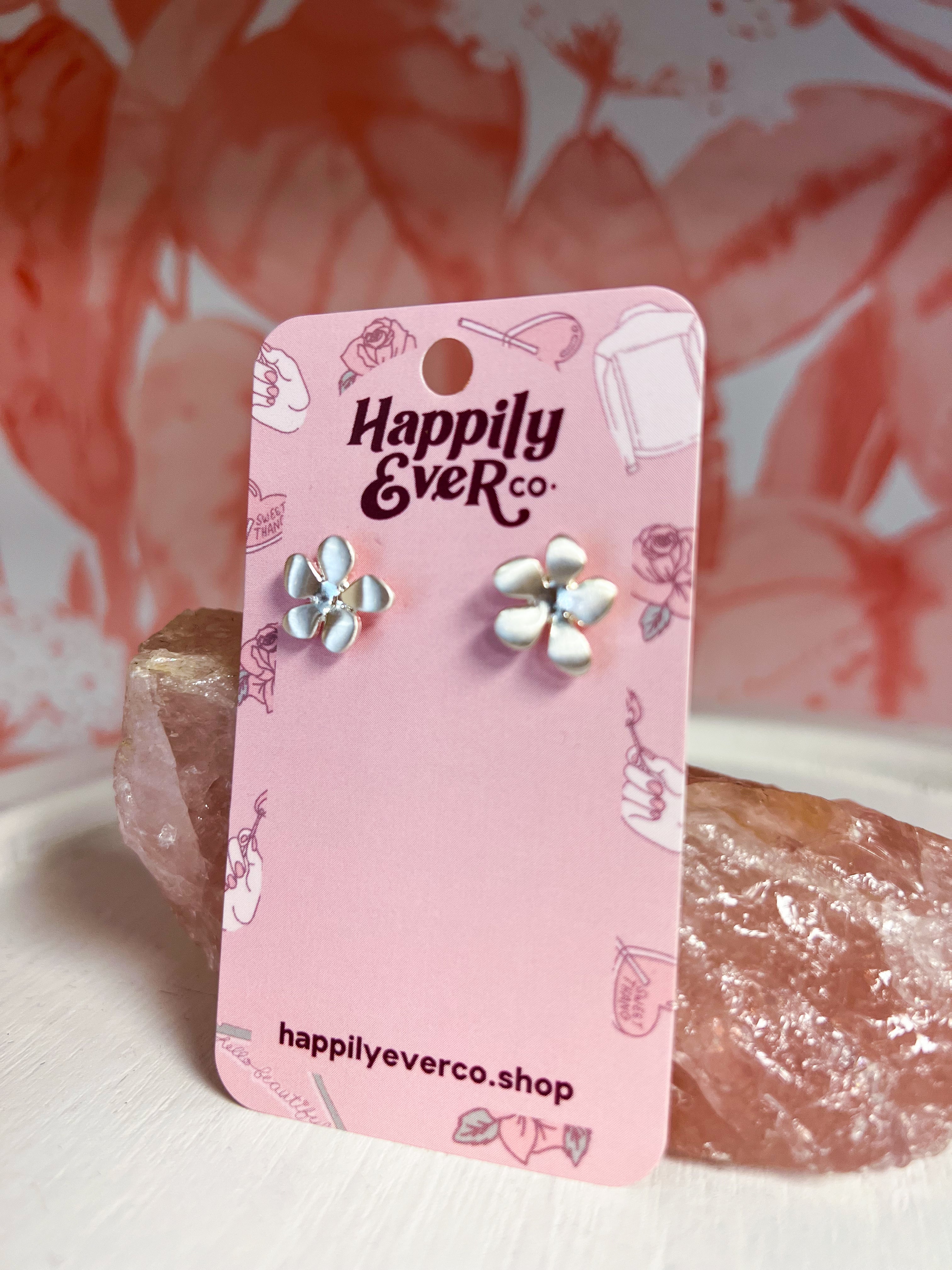 Silver Flower Stud Earrings *FINAL SALE*