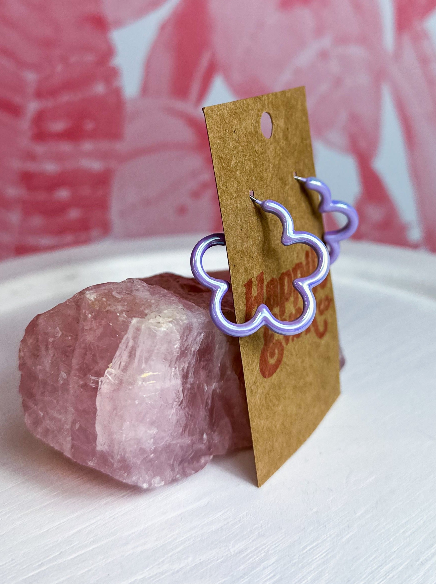 Daisy Hoop Earrings - Lavender *Final Sale*