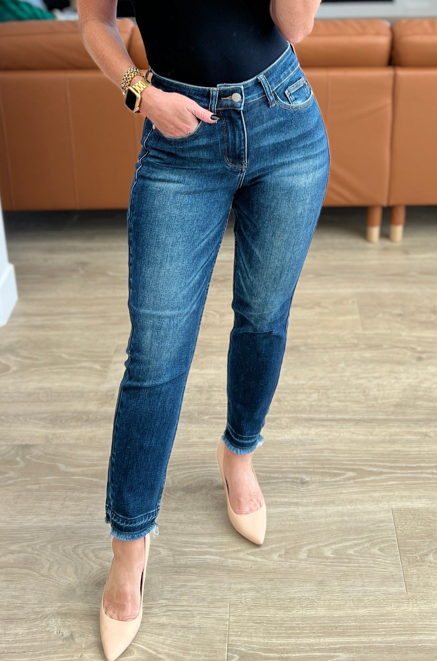 High Rise Release Hem Slim Relaxed Judy Blue Jeans
