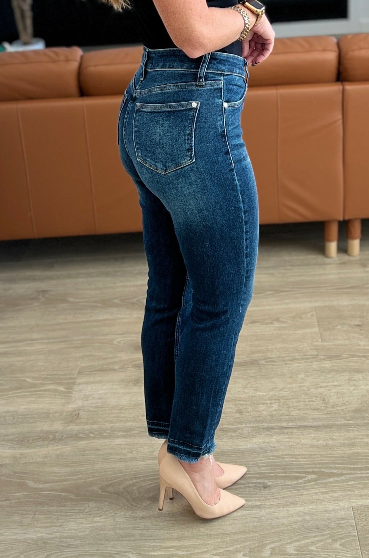 High Rise Release Hem Slim Relaxed Judy Blue Jeans