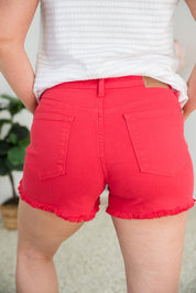 Mid Rise Cherry Red Judy Blue Shorts