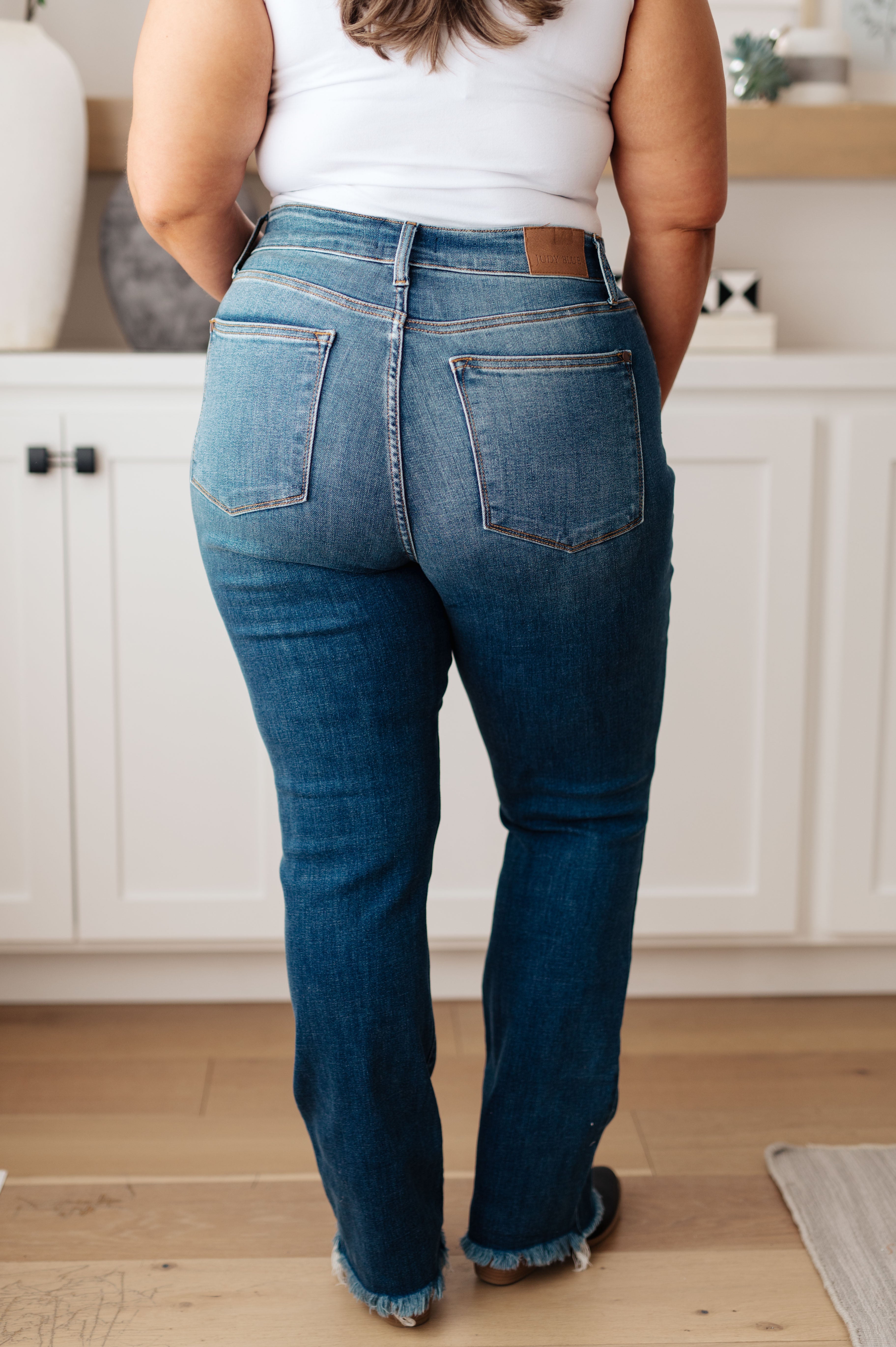 High Rise Distressed Straight Judy Blue Jeans