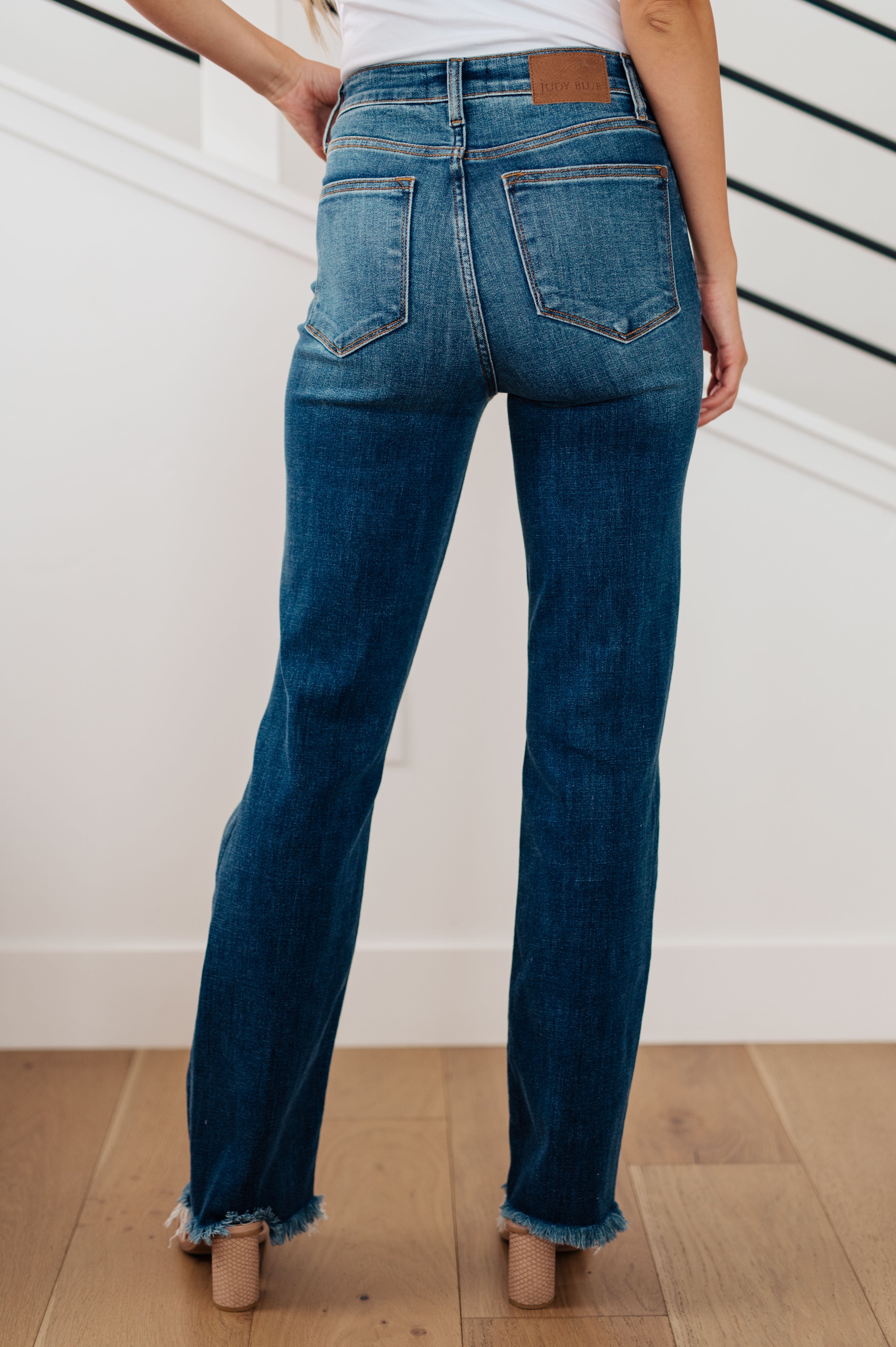 High Rise Distressed Straight Judy Blue Jeans