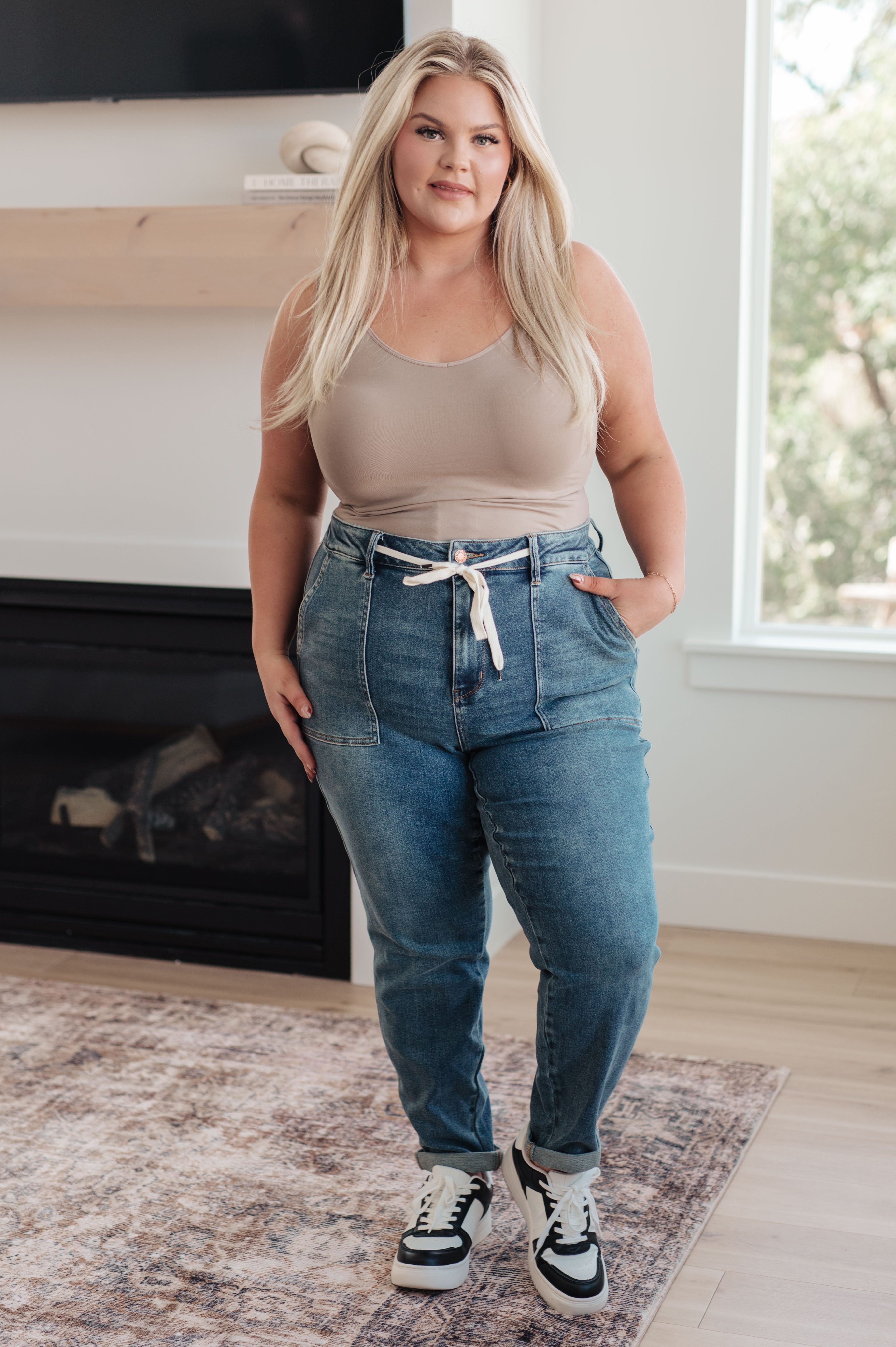 Pull On Denim Judy Blue Joggers in Medium Wash