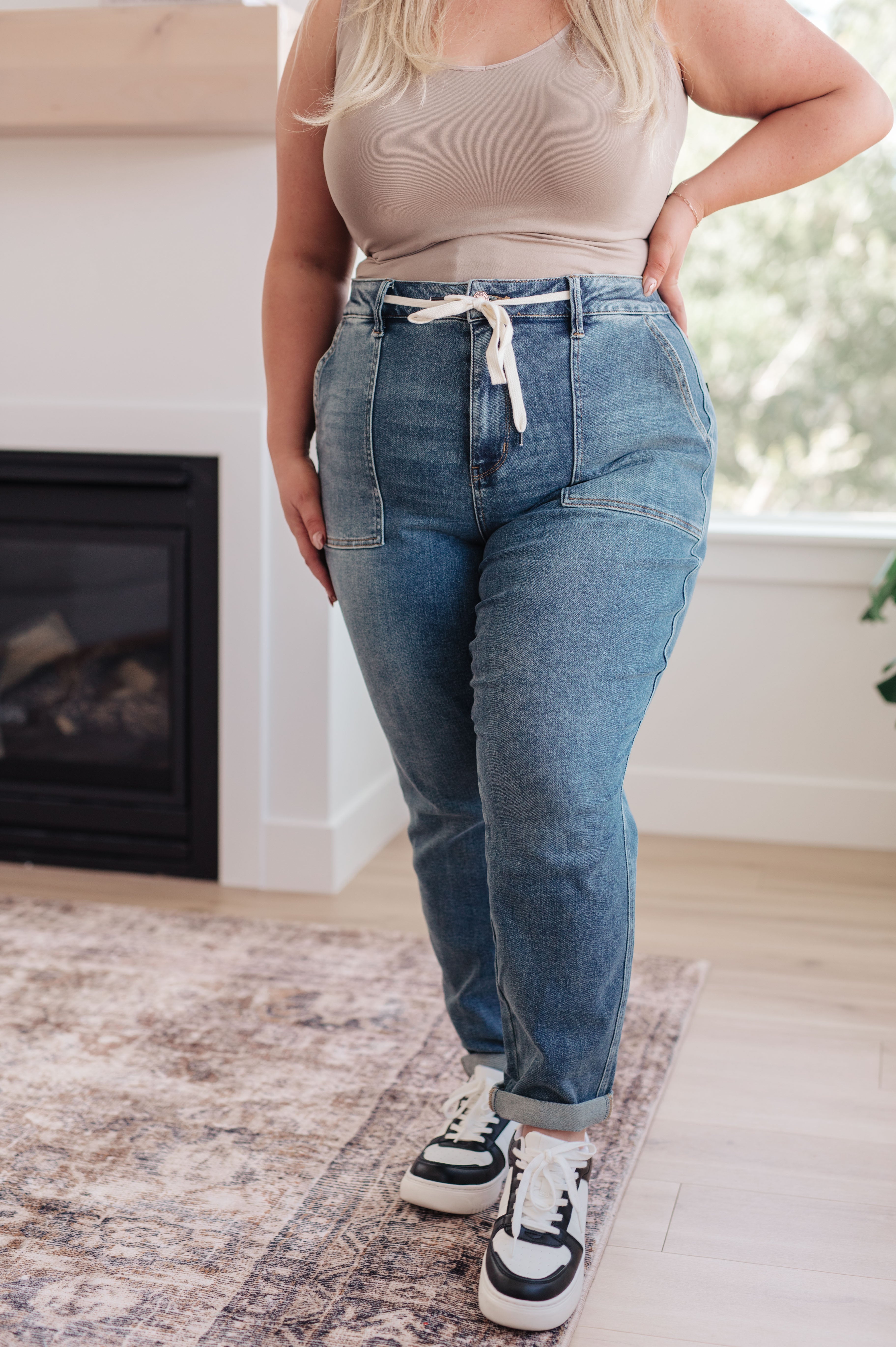 Pull On Denim Judy Blue Joggers in Medium Wash