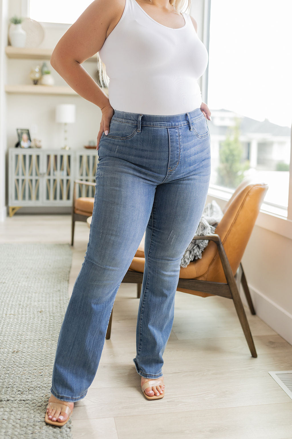 Paula High Rise Pull On Slim Bootcut Judy Blue Jeans