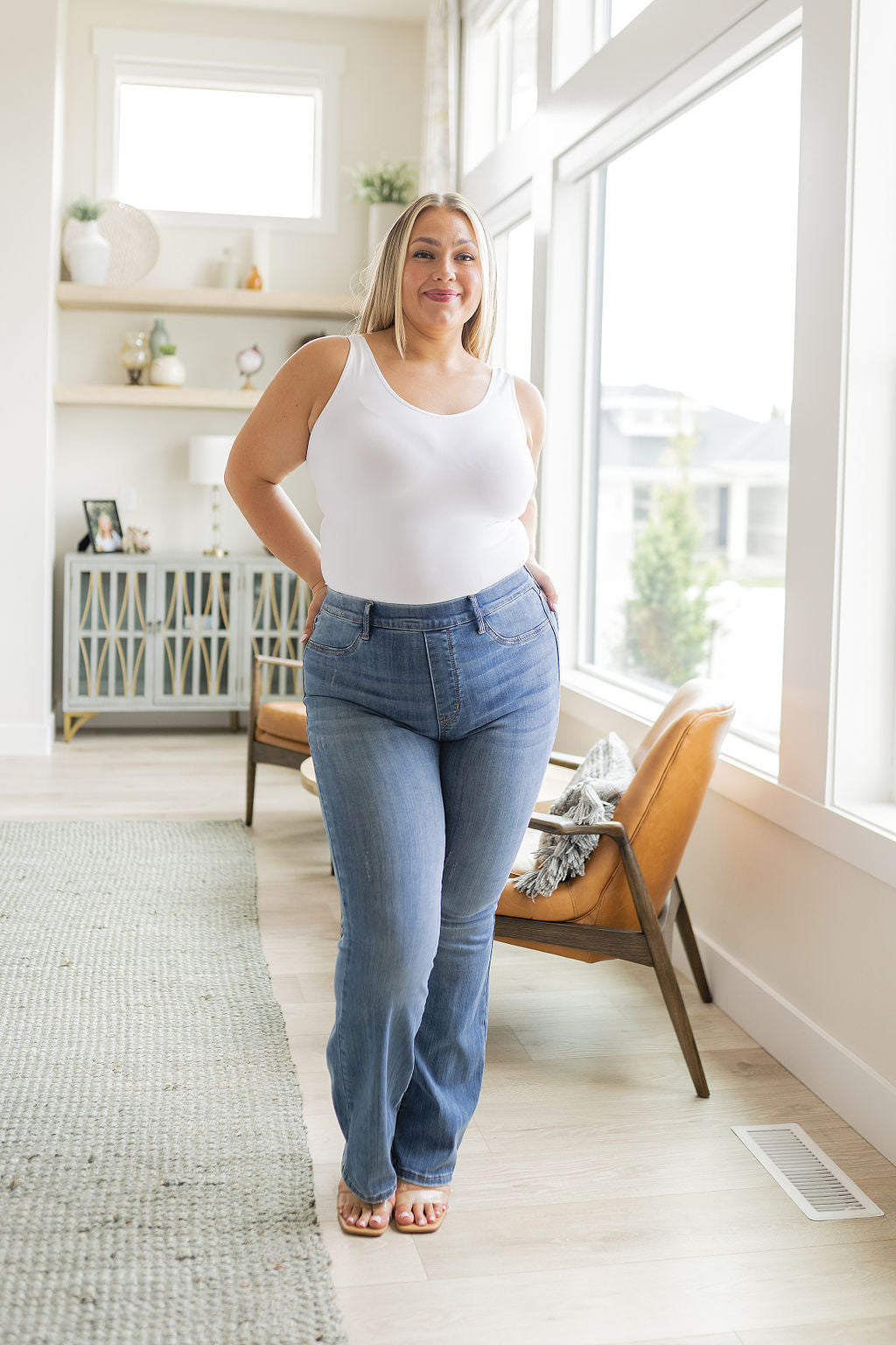 Paula High Rise Pull On Slim Bootcut Judy Blue Jeans