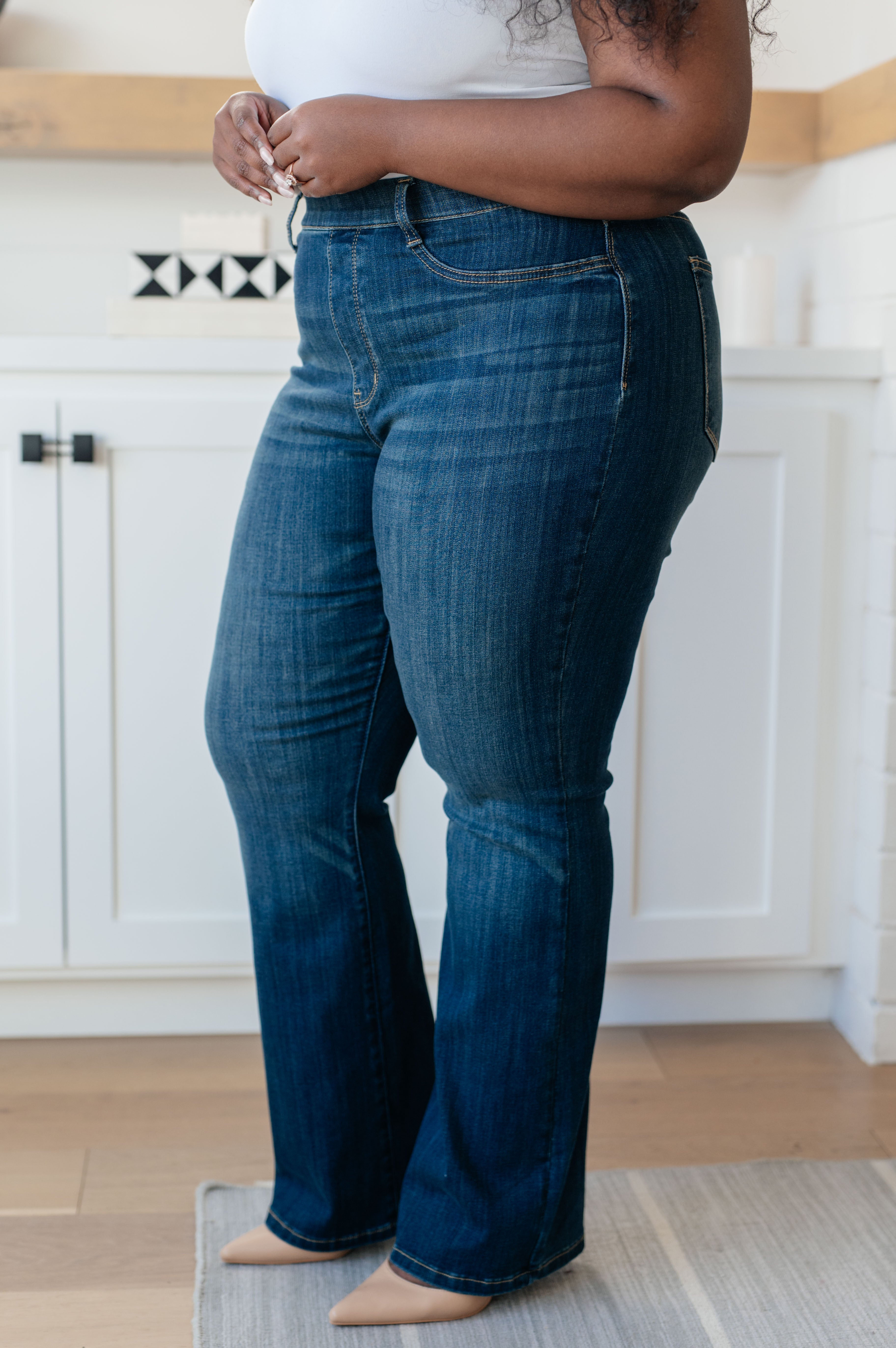 High Rise Pull On Slim Bootcut Judy Blue Jeans