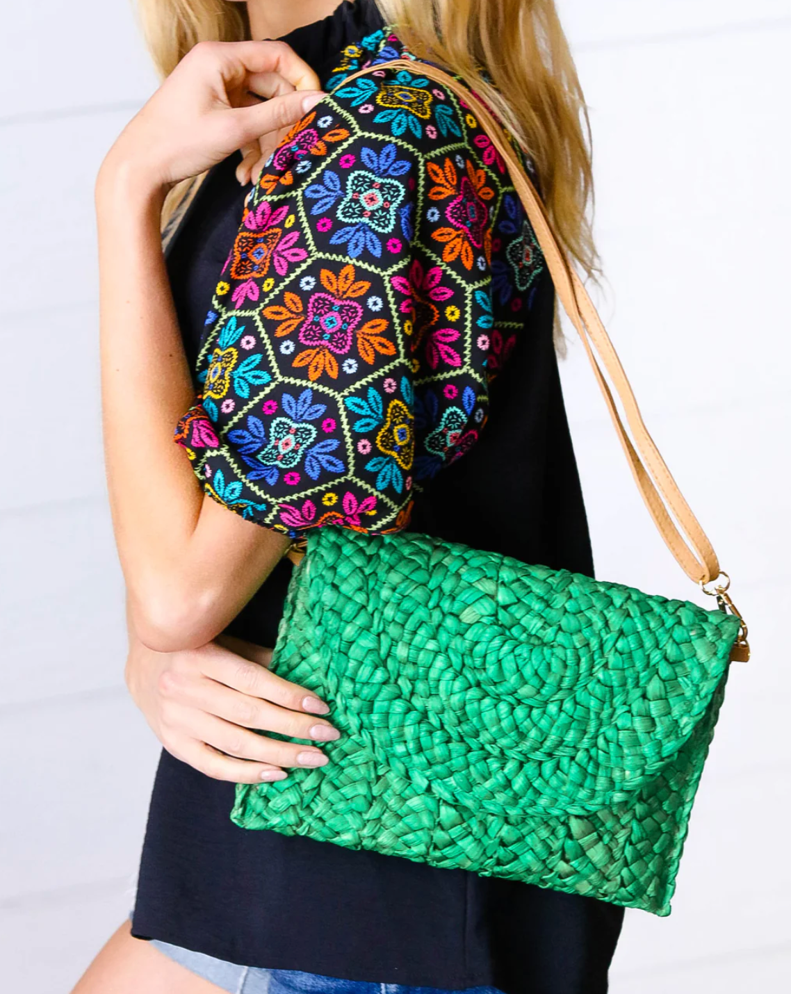 Woven Raffia Flap Closure Clutch Bag *FINAL SALE*