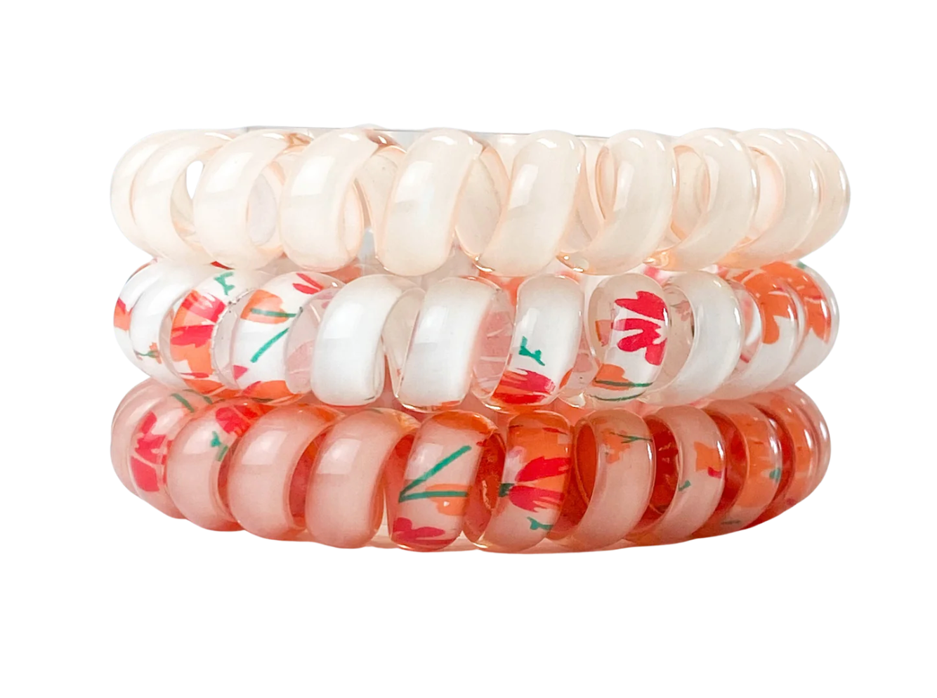 Peach Blossom Printed Set : Hotline Hair Ties
