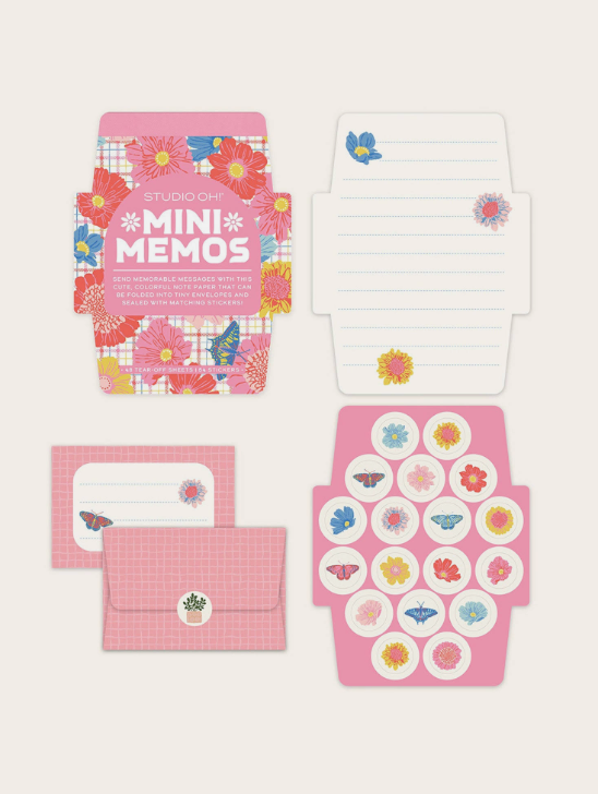 Plaid Blossoms Mini Memos with Stickers