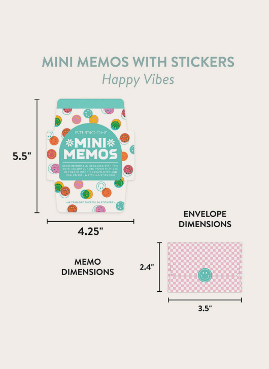 Happy Vibes Mini Memos with Stickers