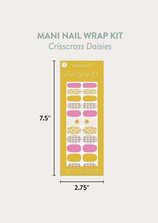 Crisscross Daisies Mani Nail Wrap Kit