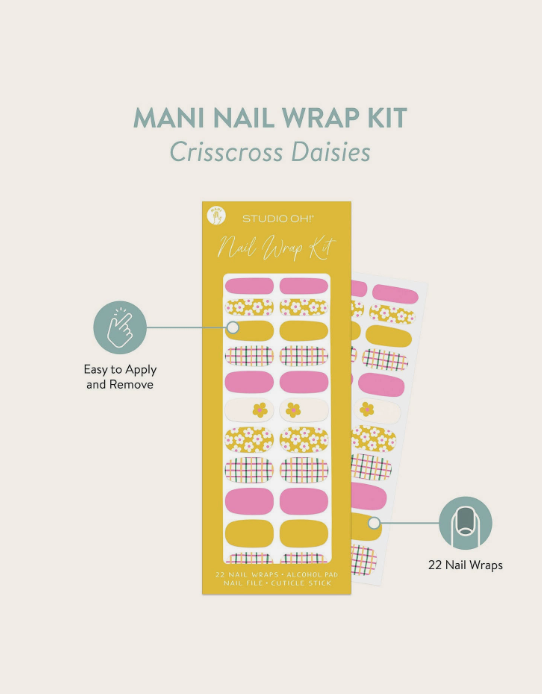 Crisscross Daisies Mani Nail Wrap Kit