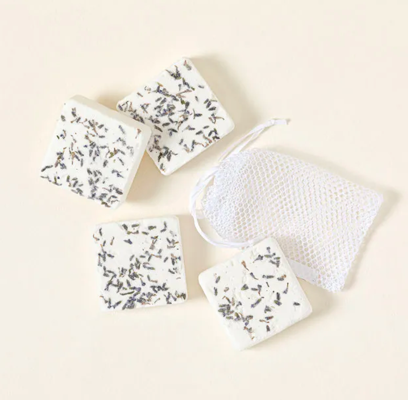 Lavender Leaves Shower Steamer & Bag Set