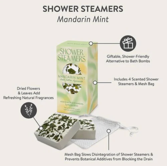 Mandarin Mint Shower Steamer & Bag Set