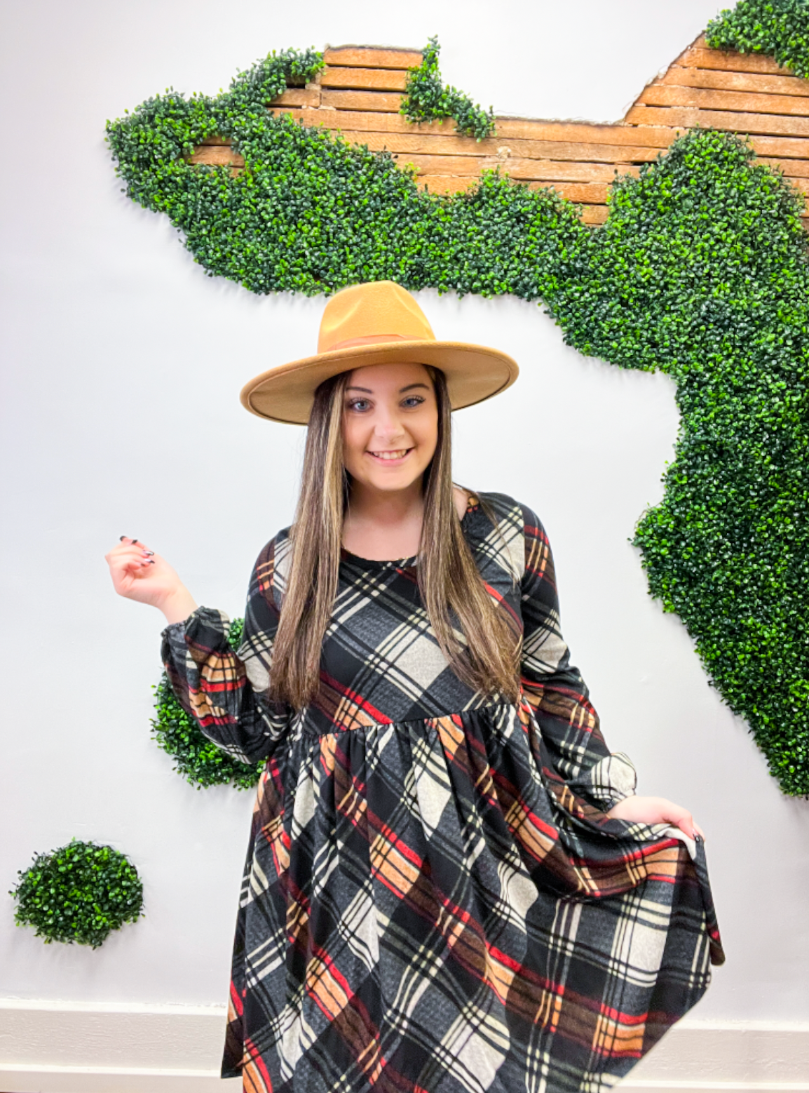 Mad For Plaid Long Sleeve Dress