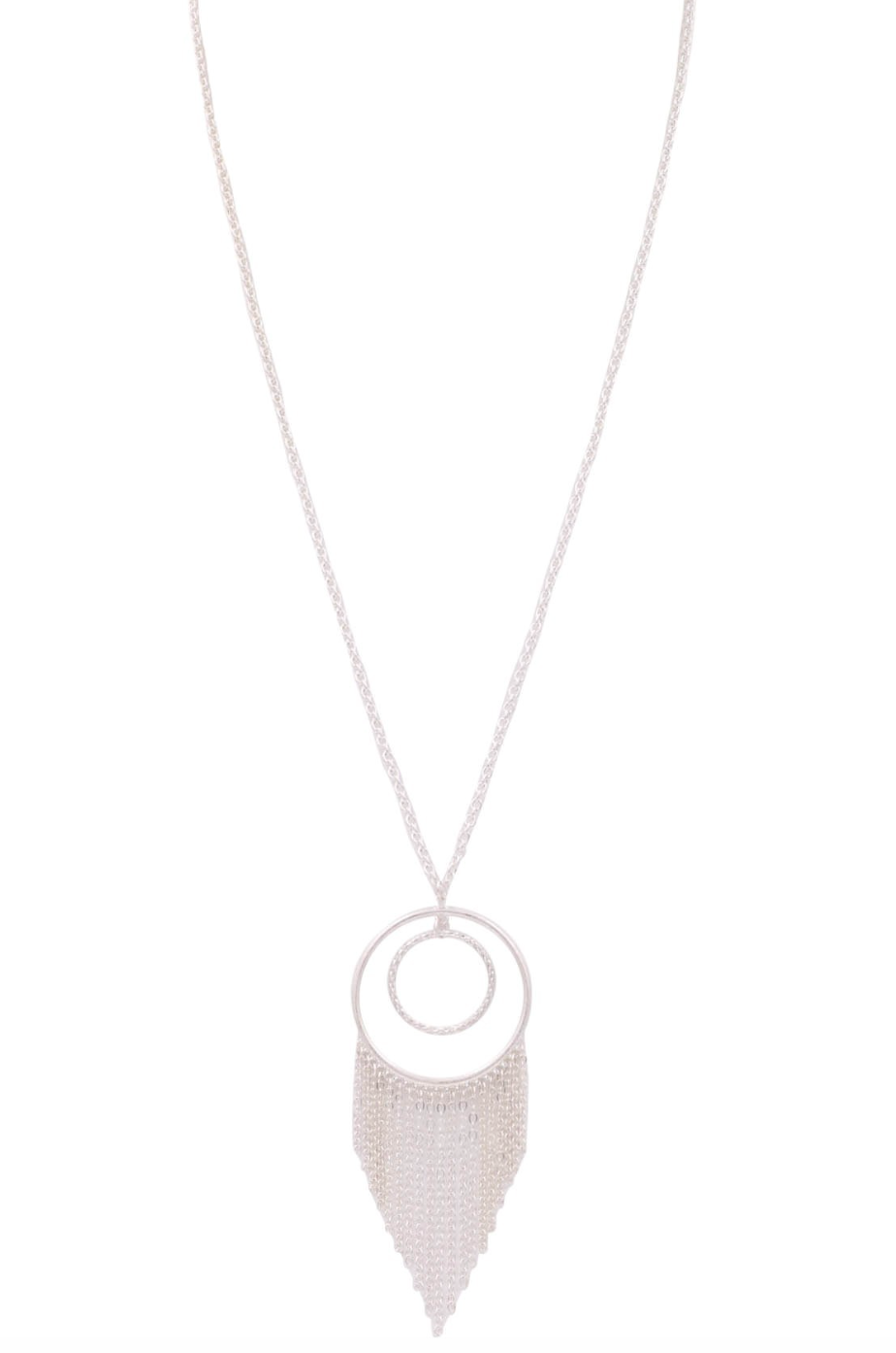 Metal Ring Tassel Pendant  Long  Necklace *Final Sale*
