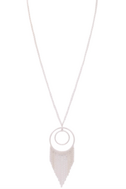Metal Ring Tassel Pendant  Long  Necklace *Final Sale*