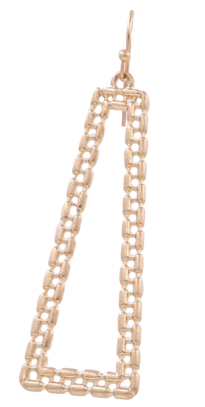 Metal Abstract Square Chain Drop Earrings  *Final Sale*