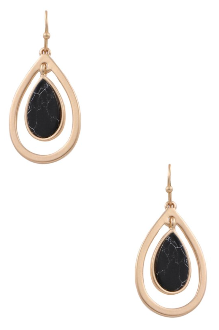 Metal Teardrop Dangle Earrings *Final Sale*