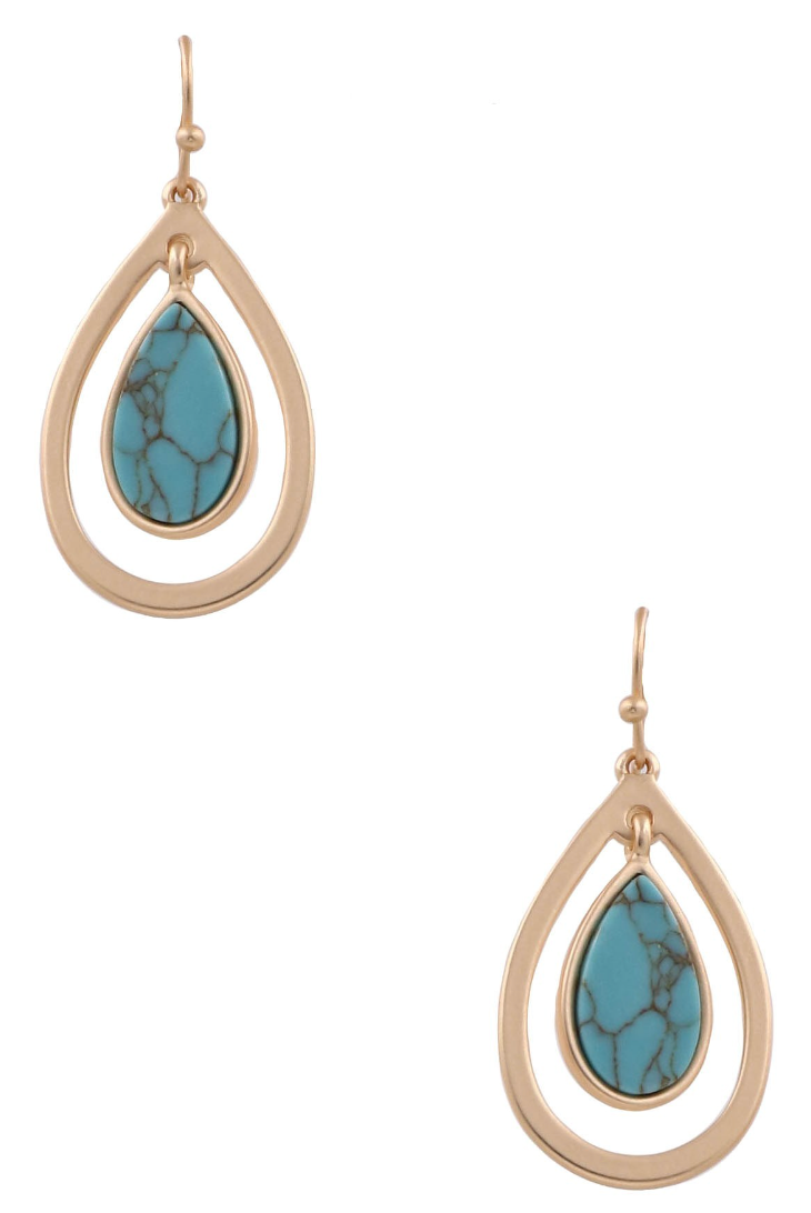 Metal Teardrop Dangle Earrings *Final Sale*